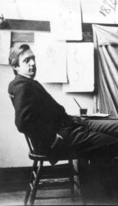 Maynard Dixon c.1898 in studio
