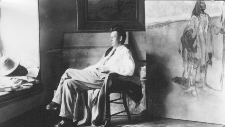 Maynard Dixon Photographs Maynard Dixon in Studio 1920